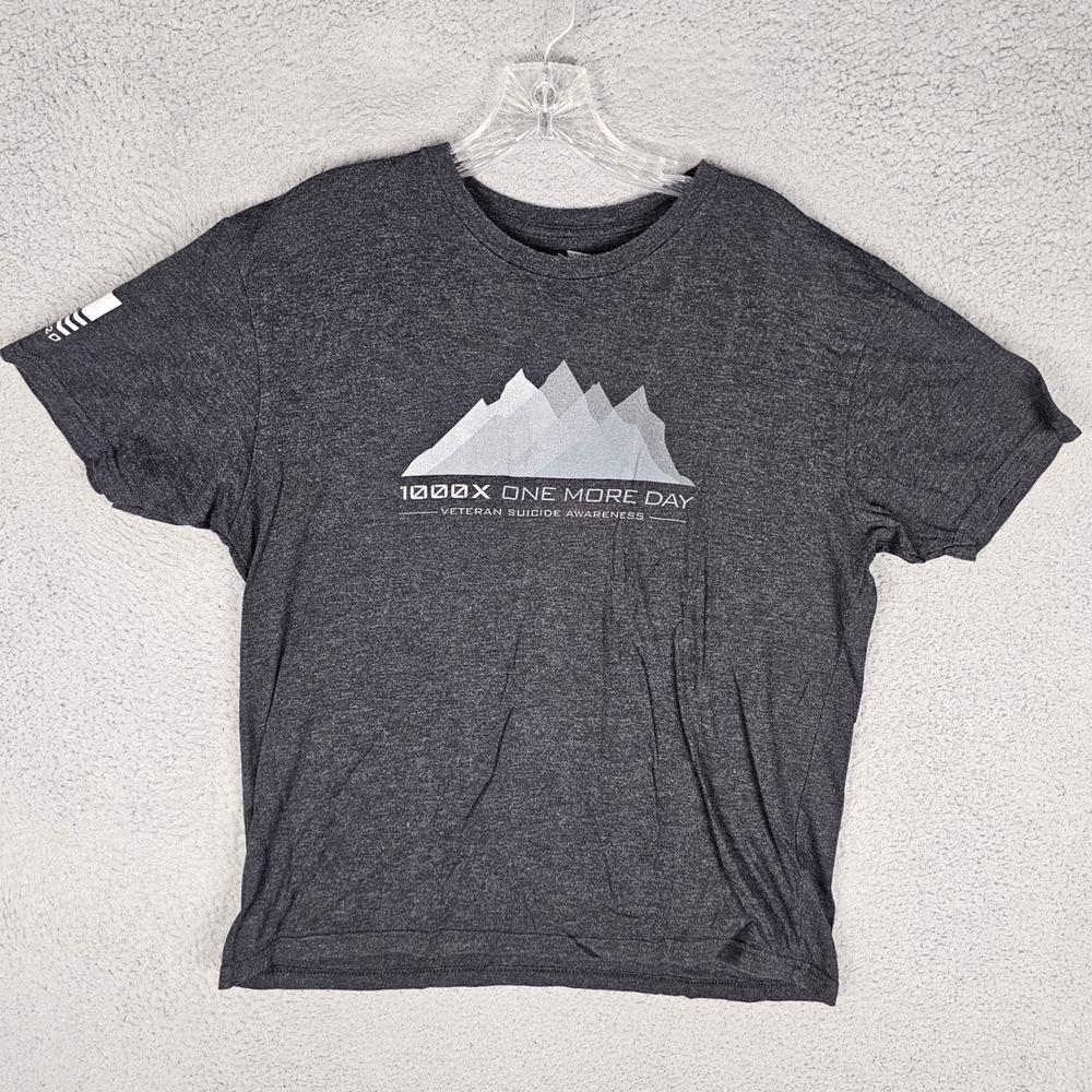 GORUCK T Shirt Mens L Grey One More Day Chad 1000X Veteran Suicide Awareness